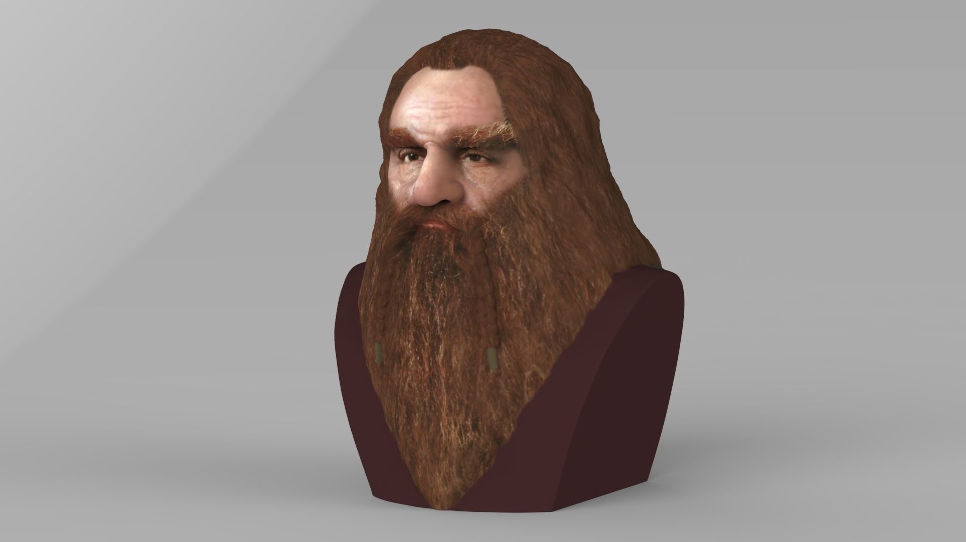 Gimli Lord of the Rings bust full color 3D printing ready 3D print model_1