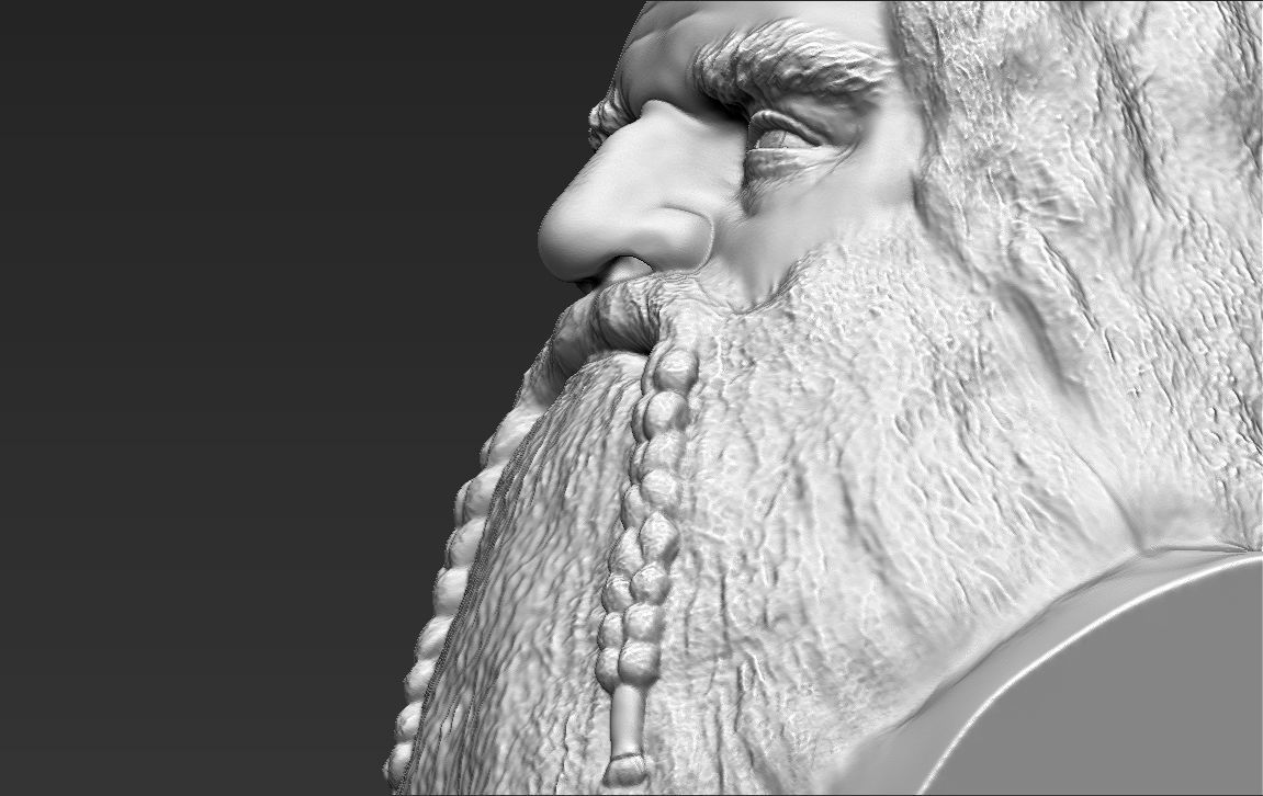 Gimli Lord of the Rings bust full color 3D printing ready 3D print model_45