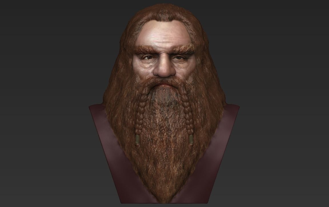 Gimli Lord of the Rings bust full color 3D printing ready 3D print model_19