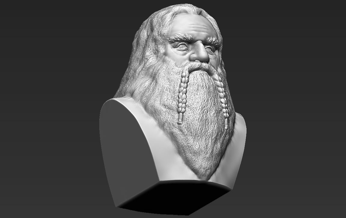 Gimli Lord of the Rings bust full color 3D printing ready 3D print model_40