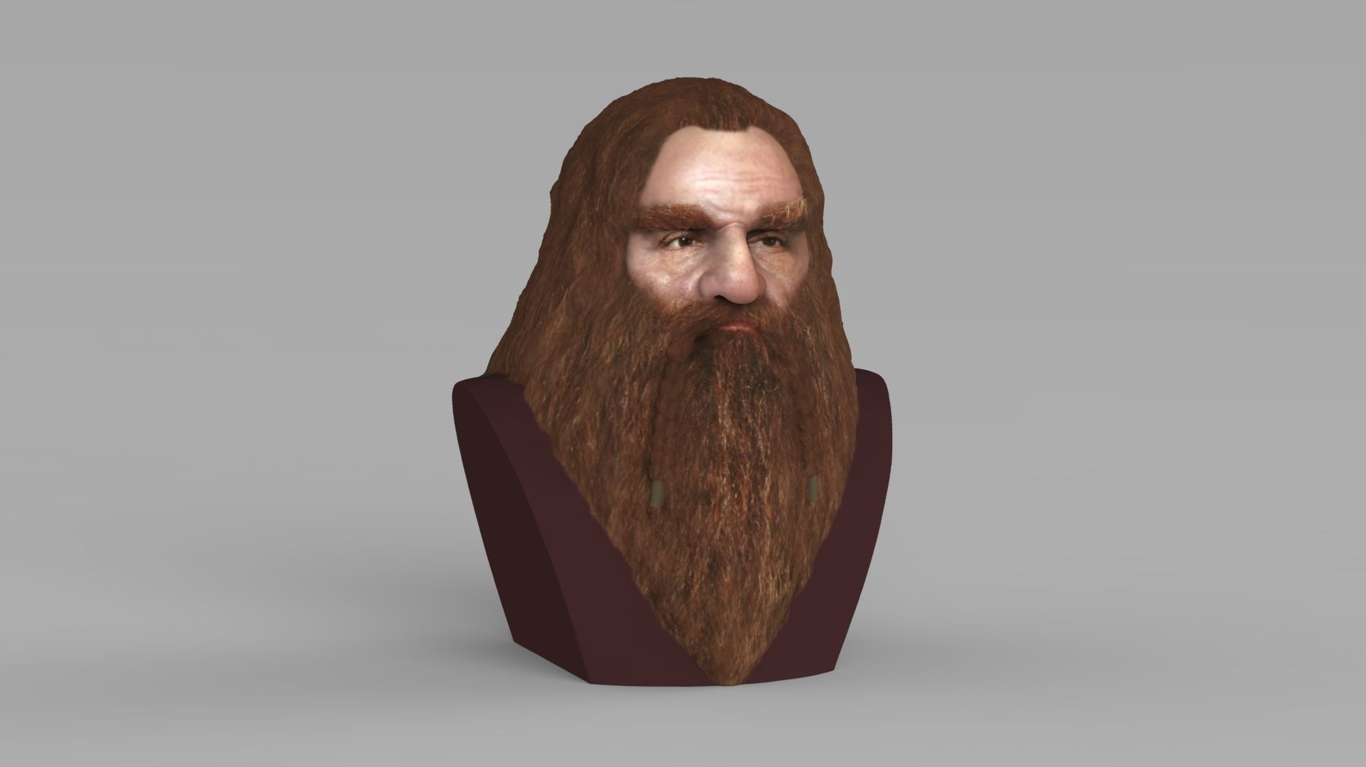 Gimli Lord of the Rings bust full color 3D printing ready 3D print model_3