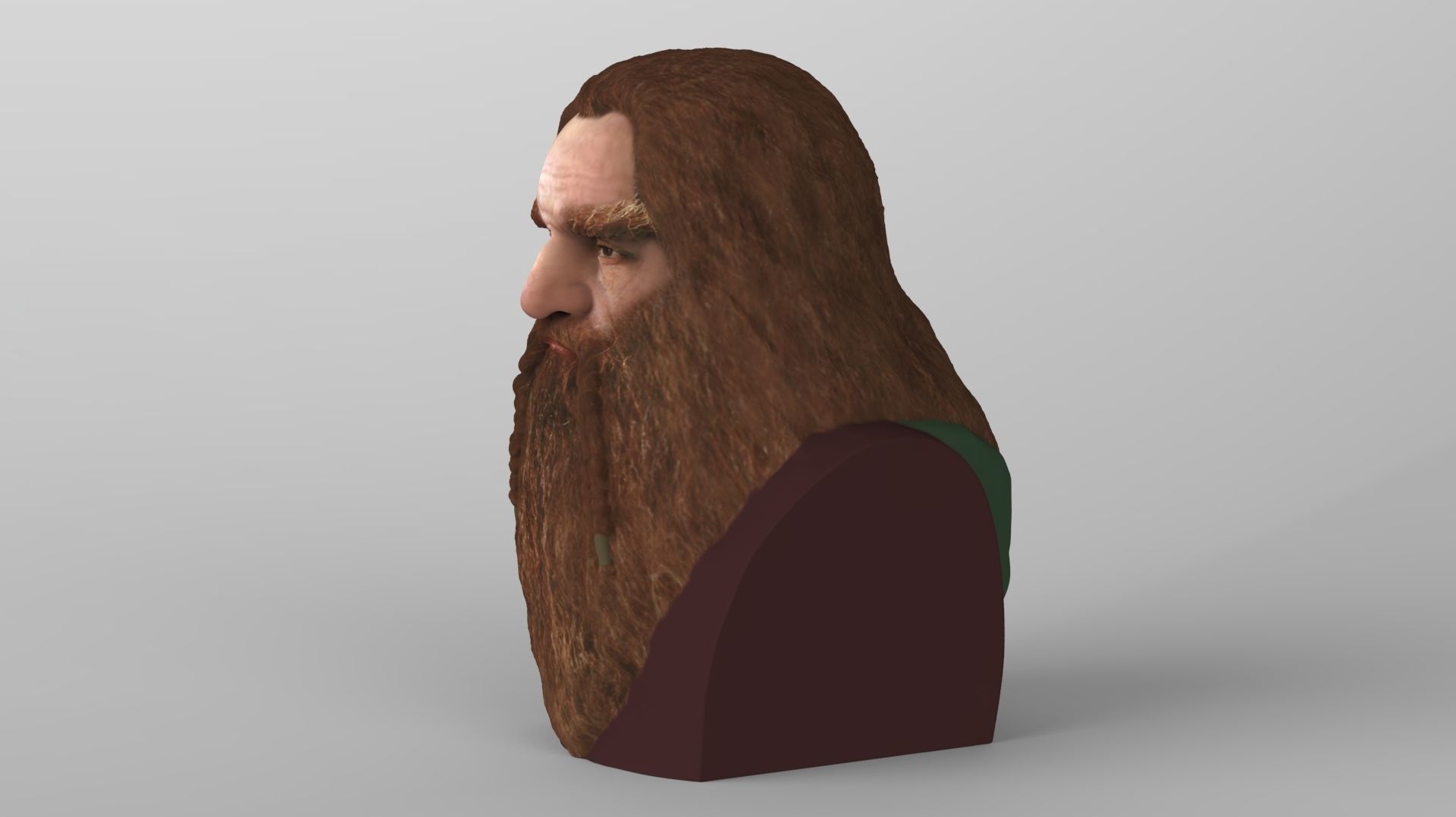 Gimli Lord of the Rings bust full color 3D printing ready 3D print model_6