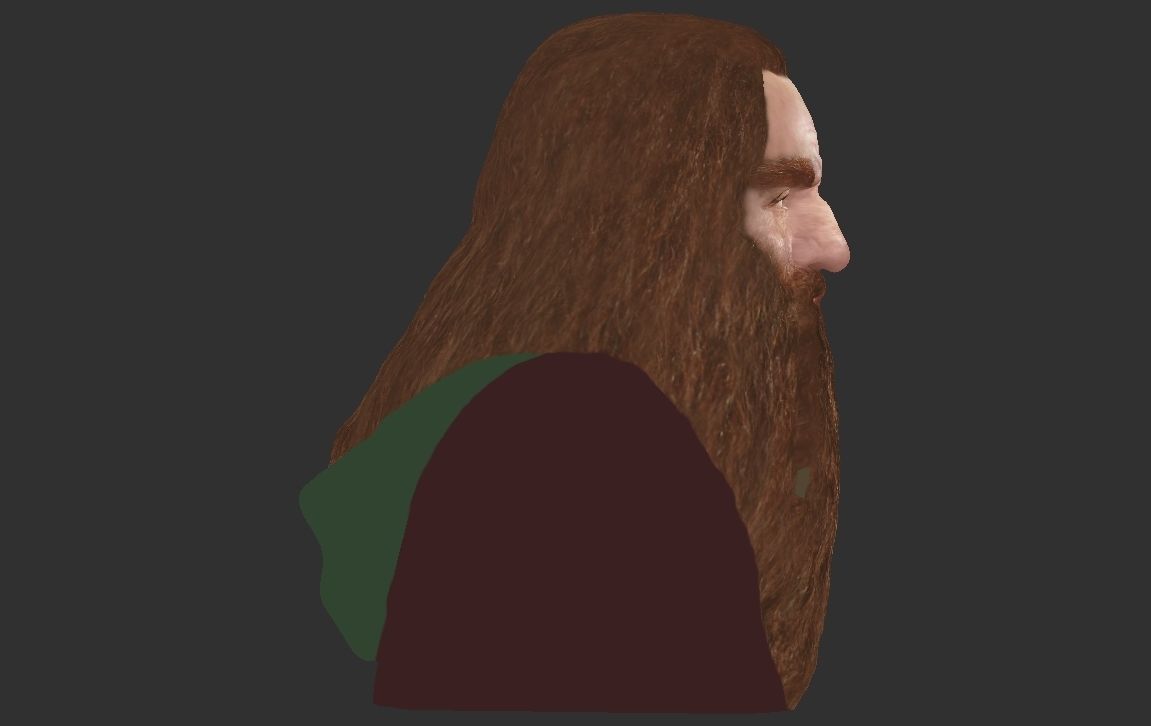 Gimli Lord of the Rings bust full color 3D printing ready 3D print model_24