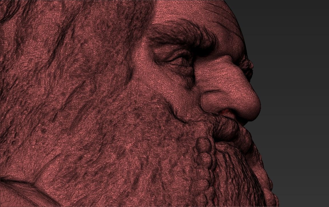 Gimli Lord of the Rings bust full color 3D printing ready 3D print model_47