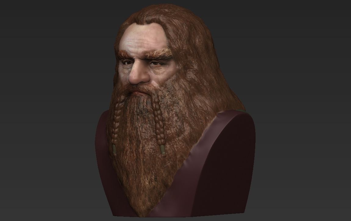 Gimli Lord of the Rings bust full color 3D printing ready 3D print model_20