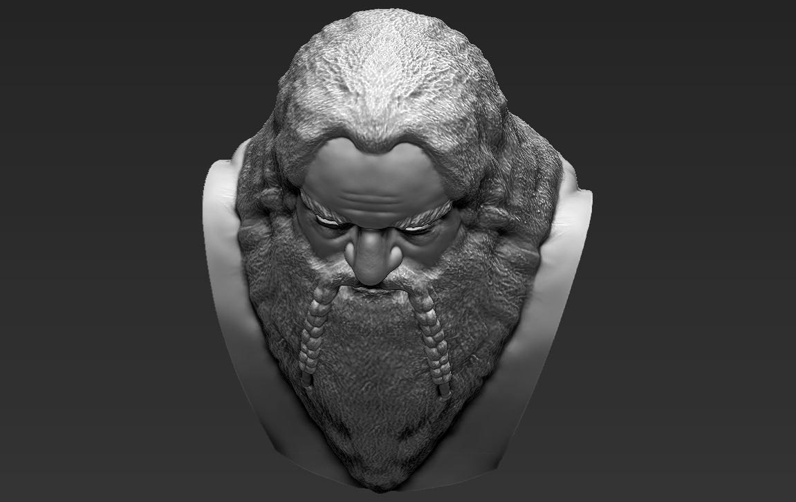 Gimli Lord of the Rings bust full color 3D printing ready 3D print model_37