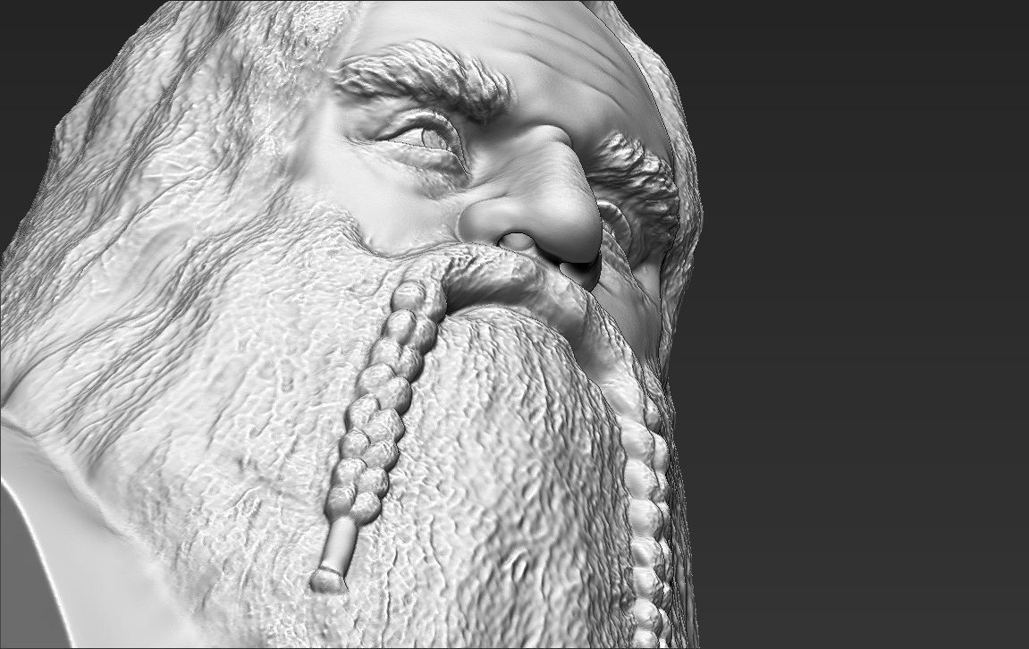 Gimli Lord of the Rings bust full color 3D printing ready 3D print model_44