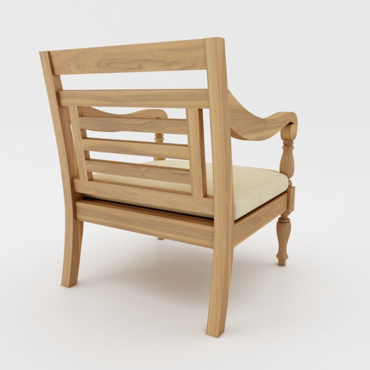 Javanese Sofa Set Low-poly 3D model_5