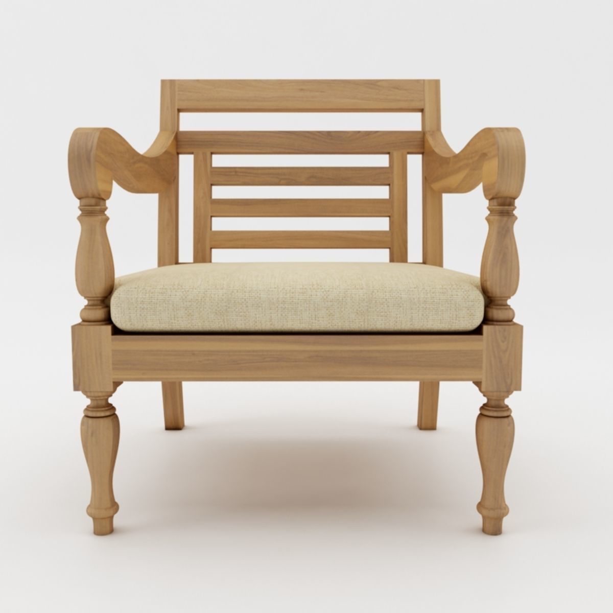 Javanese Sofa Set Low-poly 3D model_4