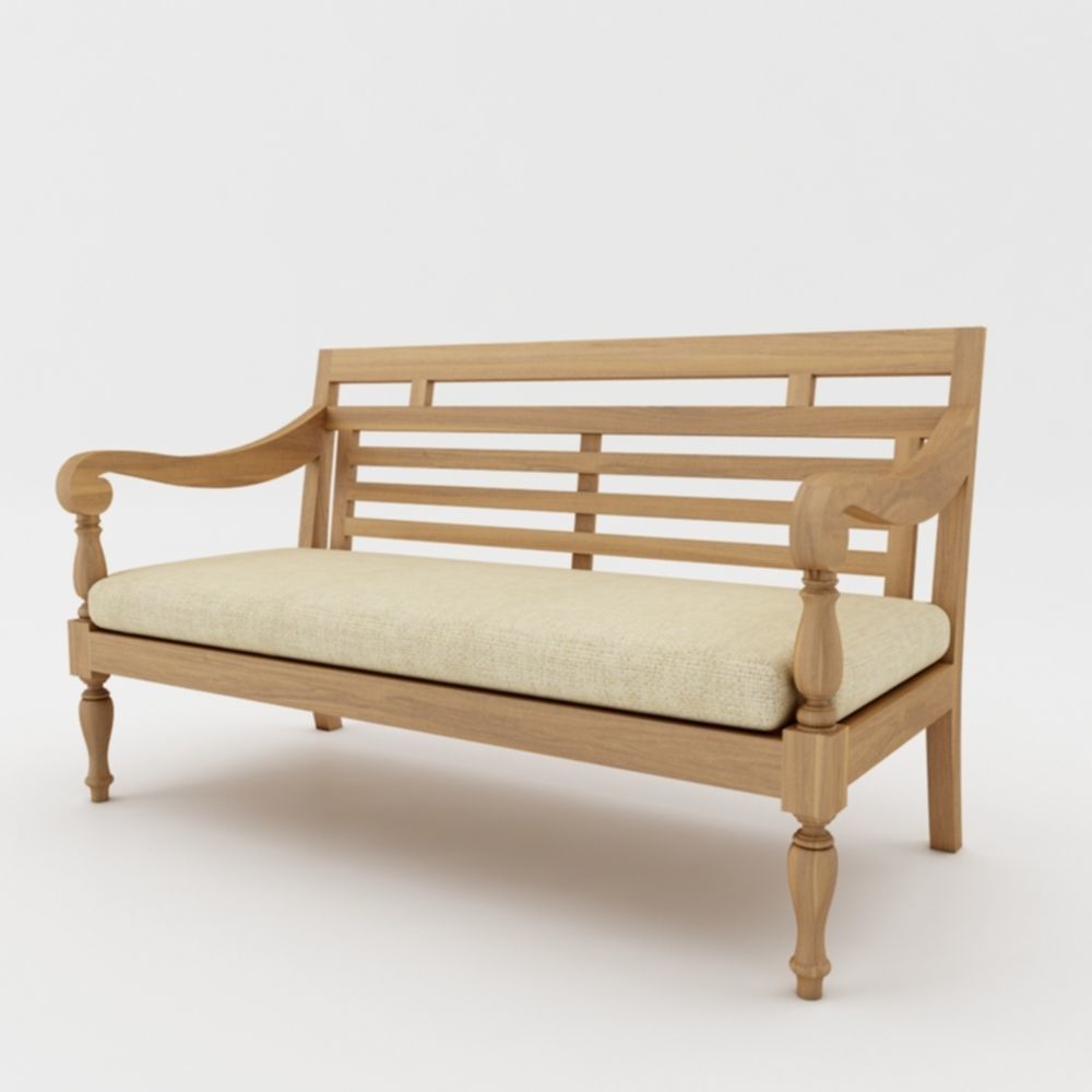 Javanese Sofa Set Low-poly 3D model_2