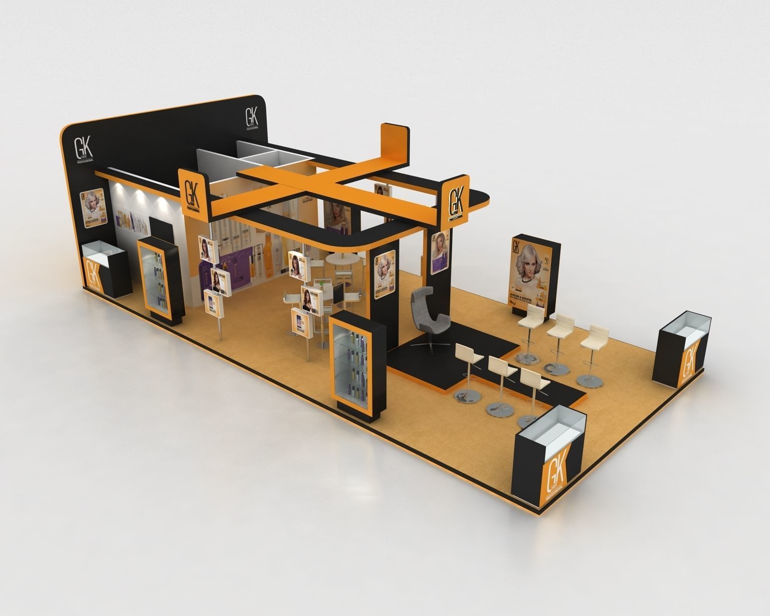 13x6 meter exhibition stand 3D model_2
