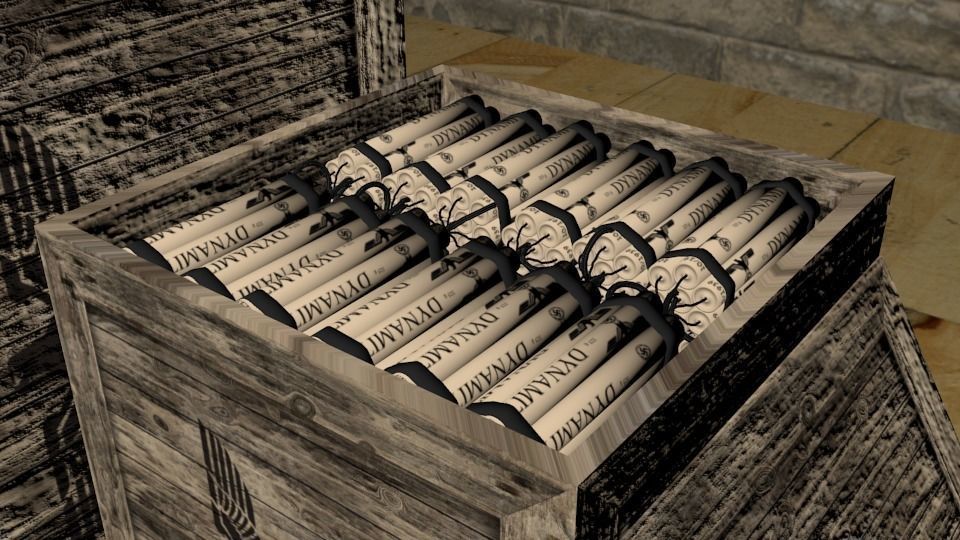 German WW2 TNT Crate Low-poly 3D model_5
