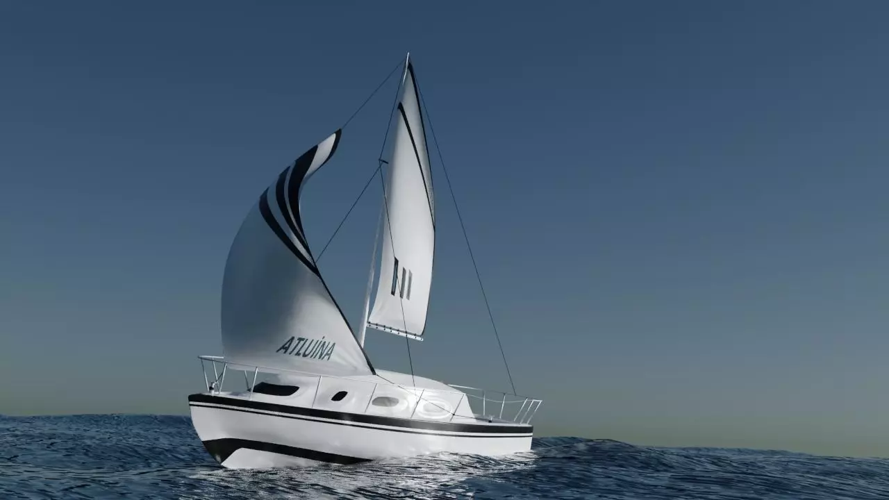 Sailboat Scene 3D model
