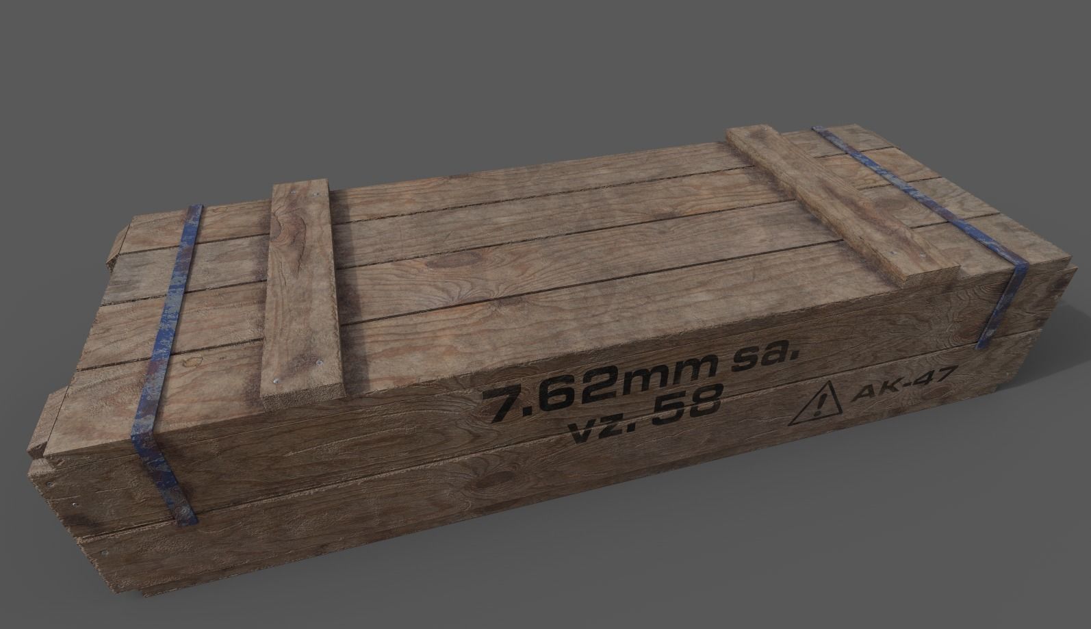 AK-47 wood box 3D model Low-poly 3D model_4
