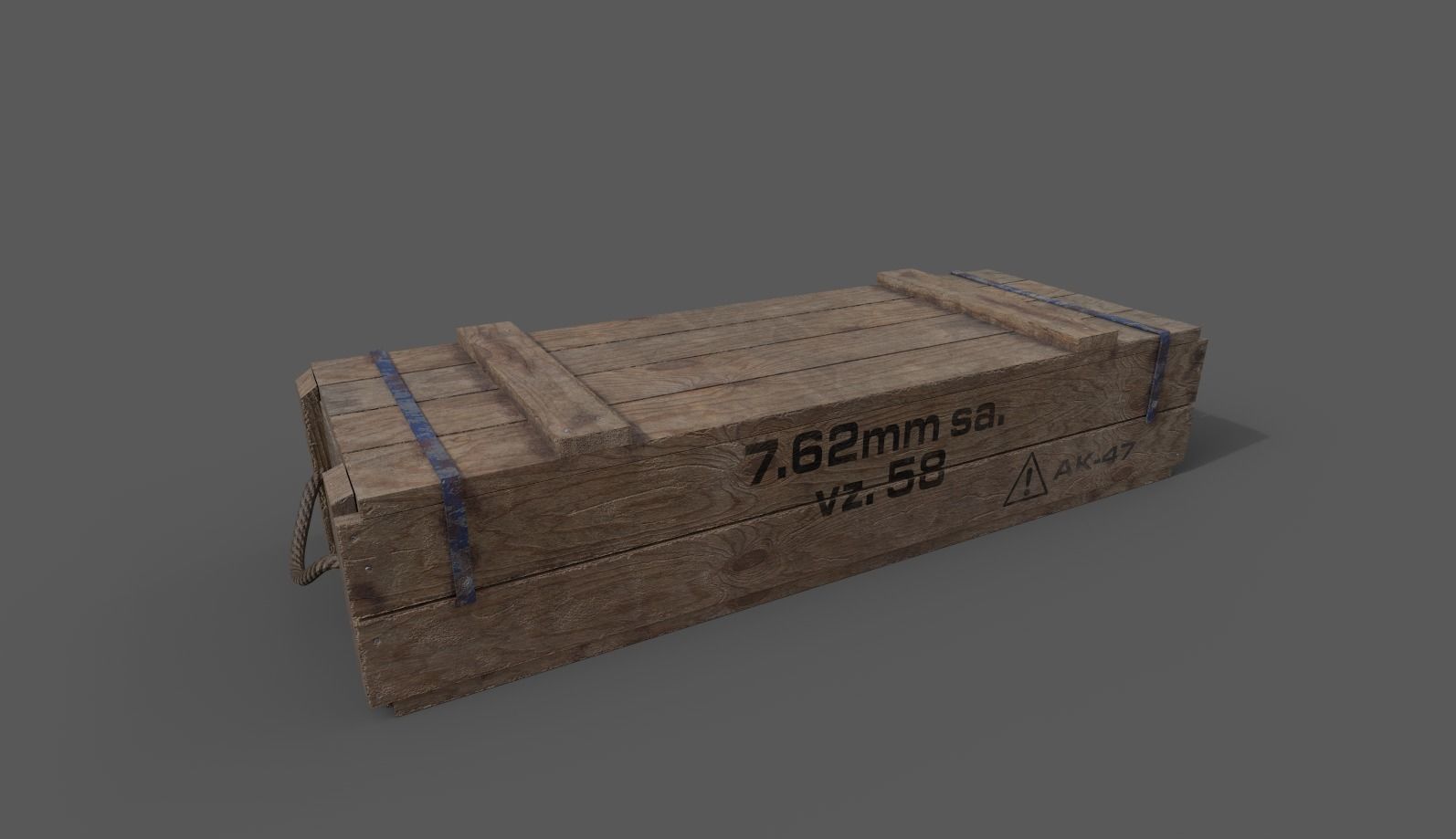 AK-47 wood box 3D model Low-poly 3D model_1