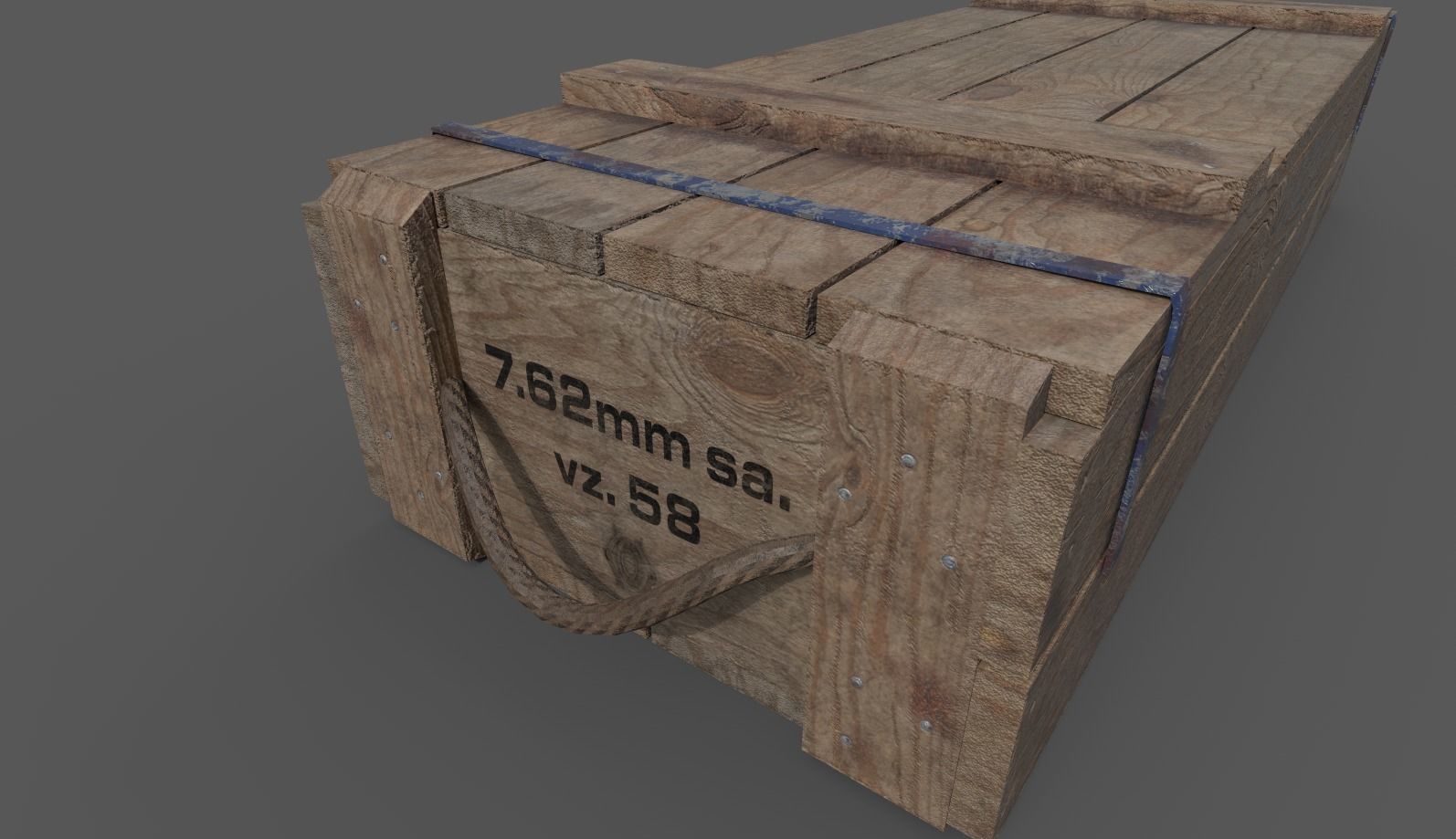 AK-47 wood box 3D model Low-poly 3D model_3