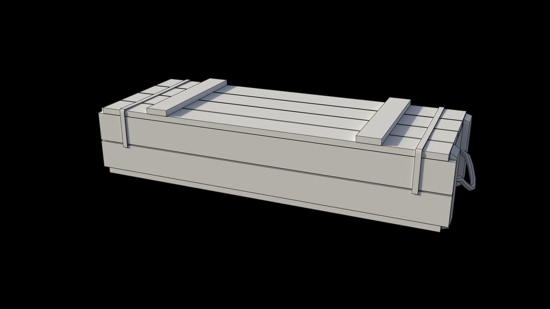AK-47 wood box 3D model Low-poly 3D model_5