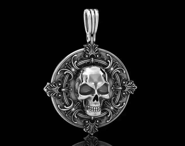Pendant with a skull and patterns 400