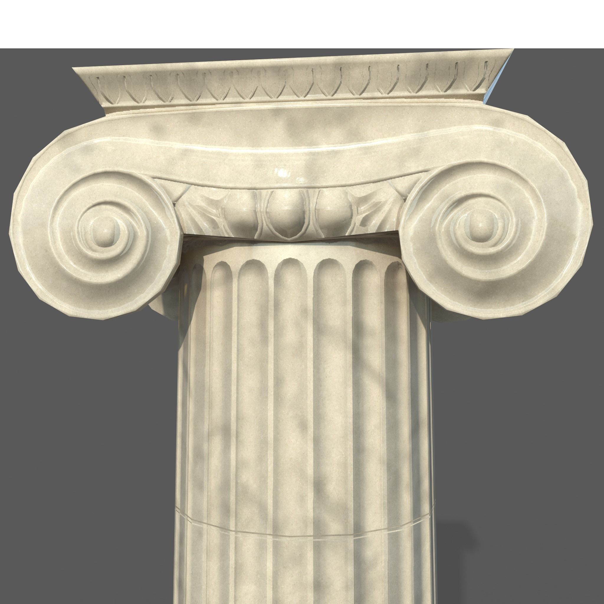 Ionic column Low-poly 3D model_0