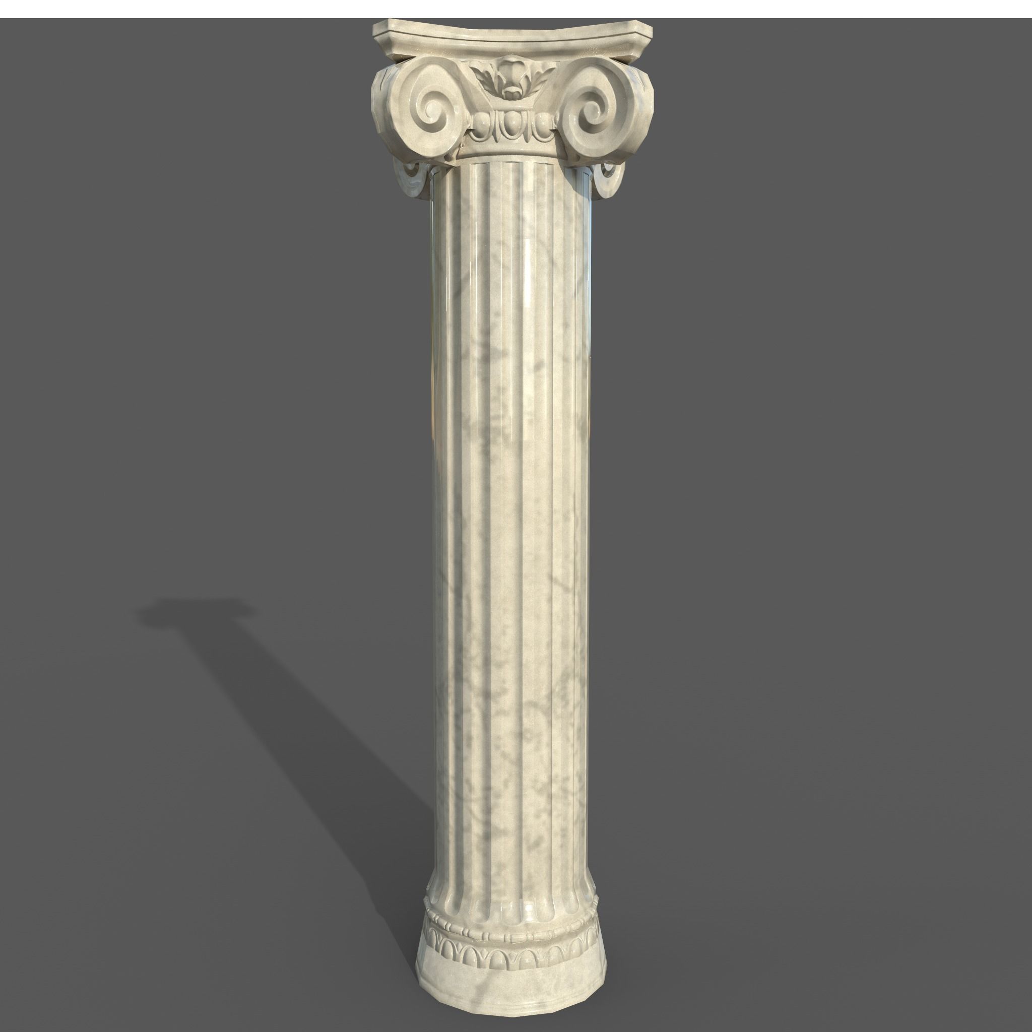 Ionic column Low-poly 3D model_1
