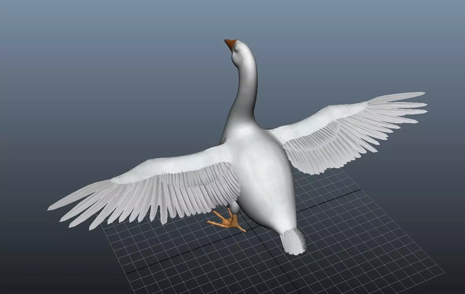 Modal Goose Low-poly 3D model_0