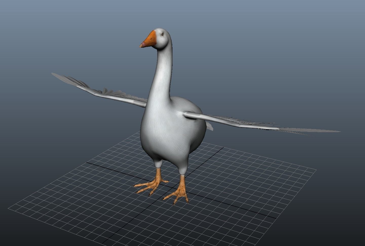 Modal Goose Low-poly 3D model_3