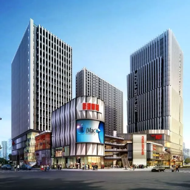 Building shopping mall in middle of city 3D model