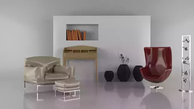 Scene 3 modern furniture 3D model