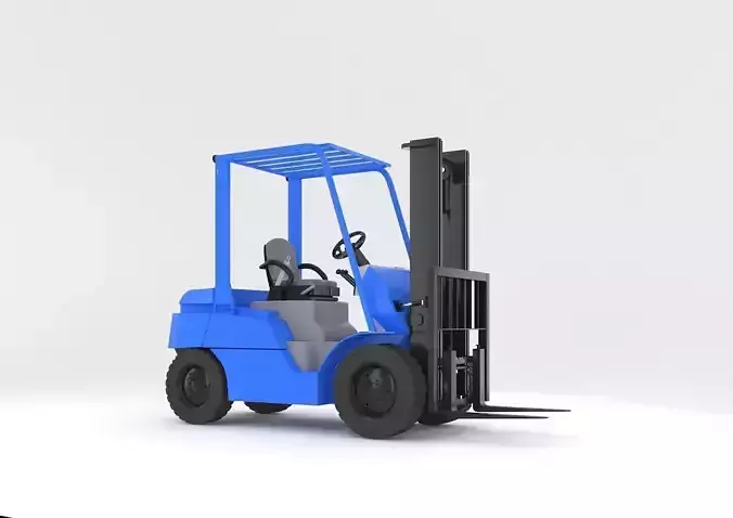 Blue industrial forklift 
