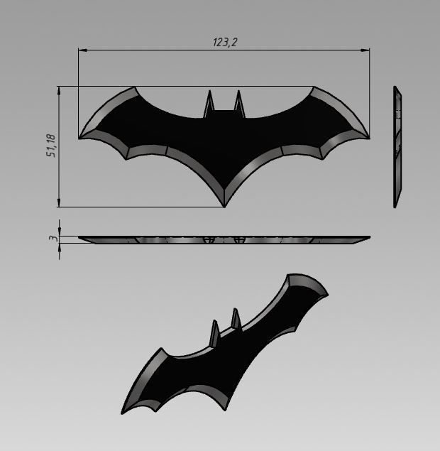 batman logo 3D model_8