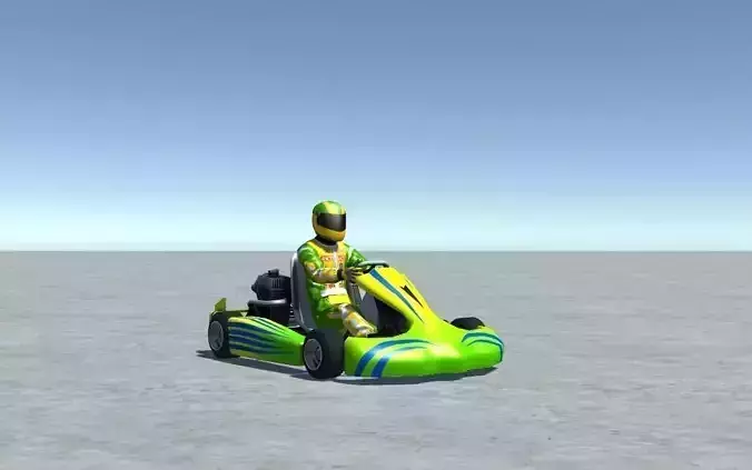 Low Poly Kart With Player 7 Low-poly 3D model