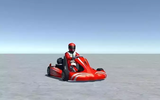 Low Poly Kart With Player 8 Low-poly 3D model