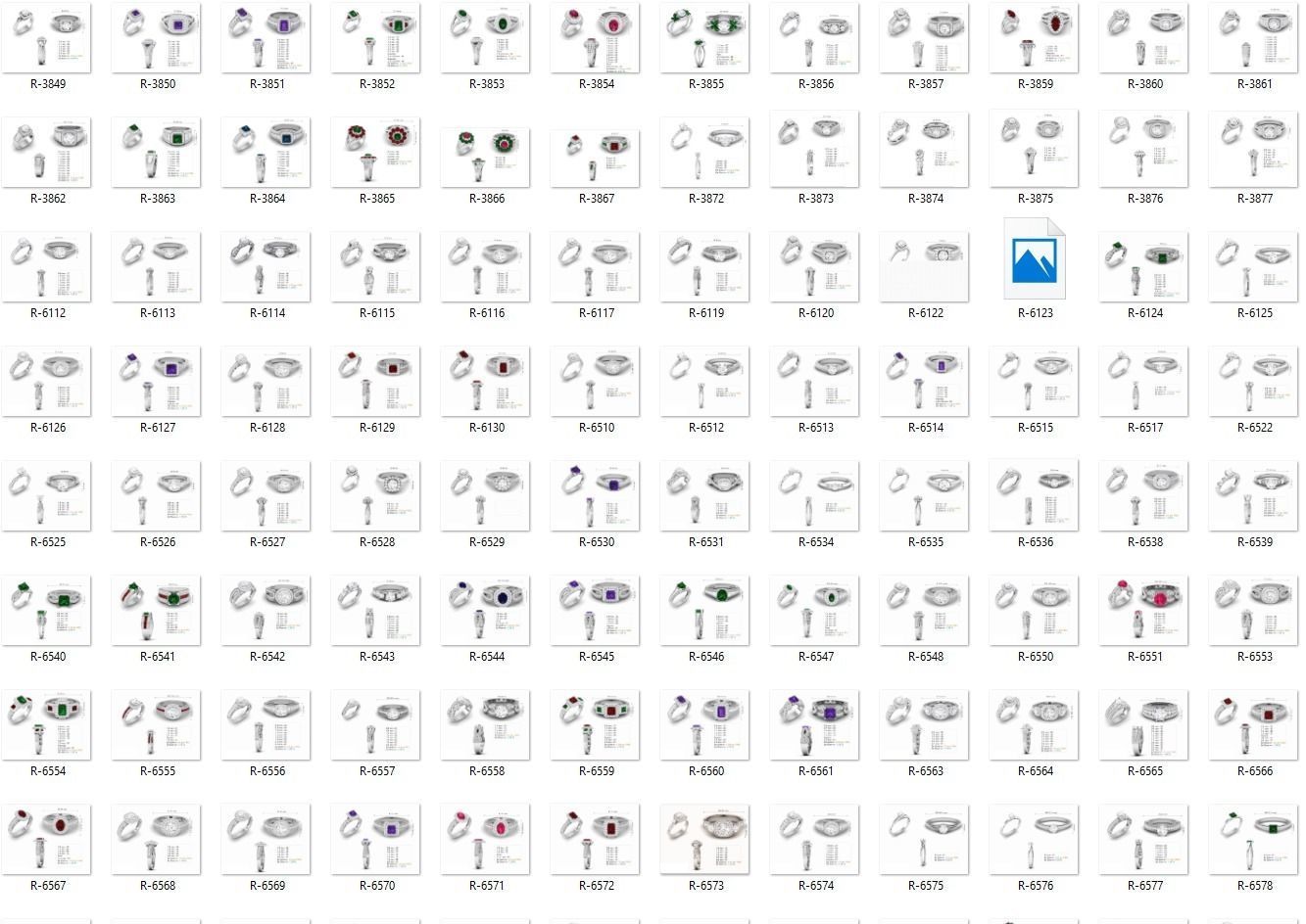 BULK-3DM-With Gems-RING 309 Files 3D print model_3