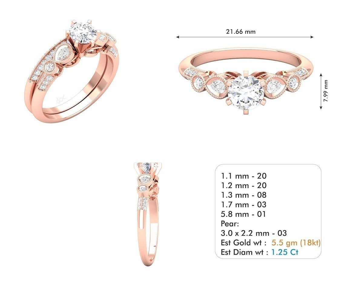 BULK-3DM-With Gems-RING 309 Files 3D print model_20