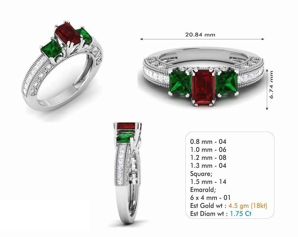 BULK-3DM-With Gems-RING 309 Files 3D print model_216