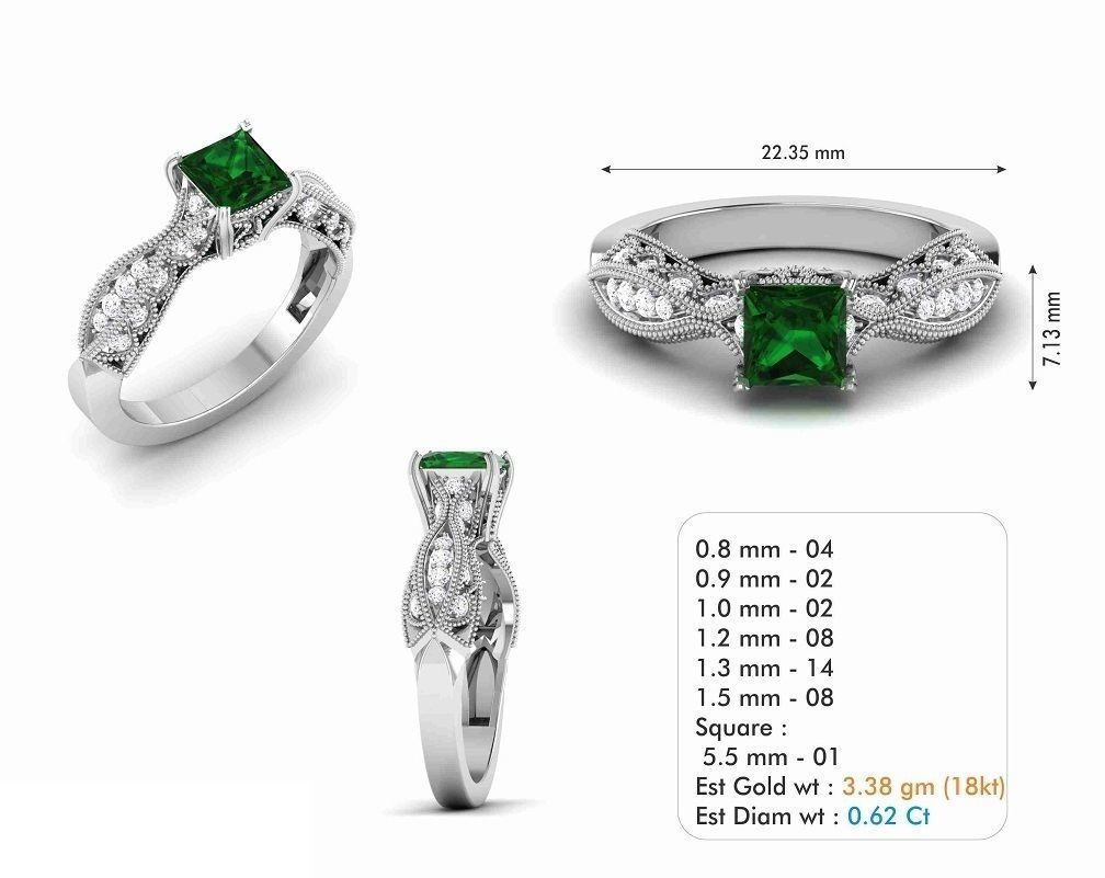 BULK-3DM-With Gems-RING 309 Files 3D print model_158