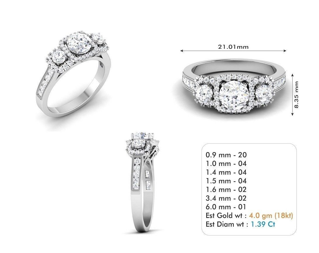 BULK-3DM-With Gems-RING 309 Files 3D print model_139