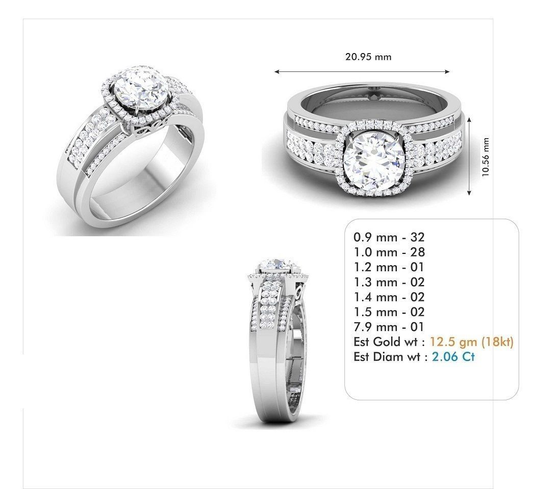 BULK-3DM-With Gems-RING 309 Files 3D print model_65