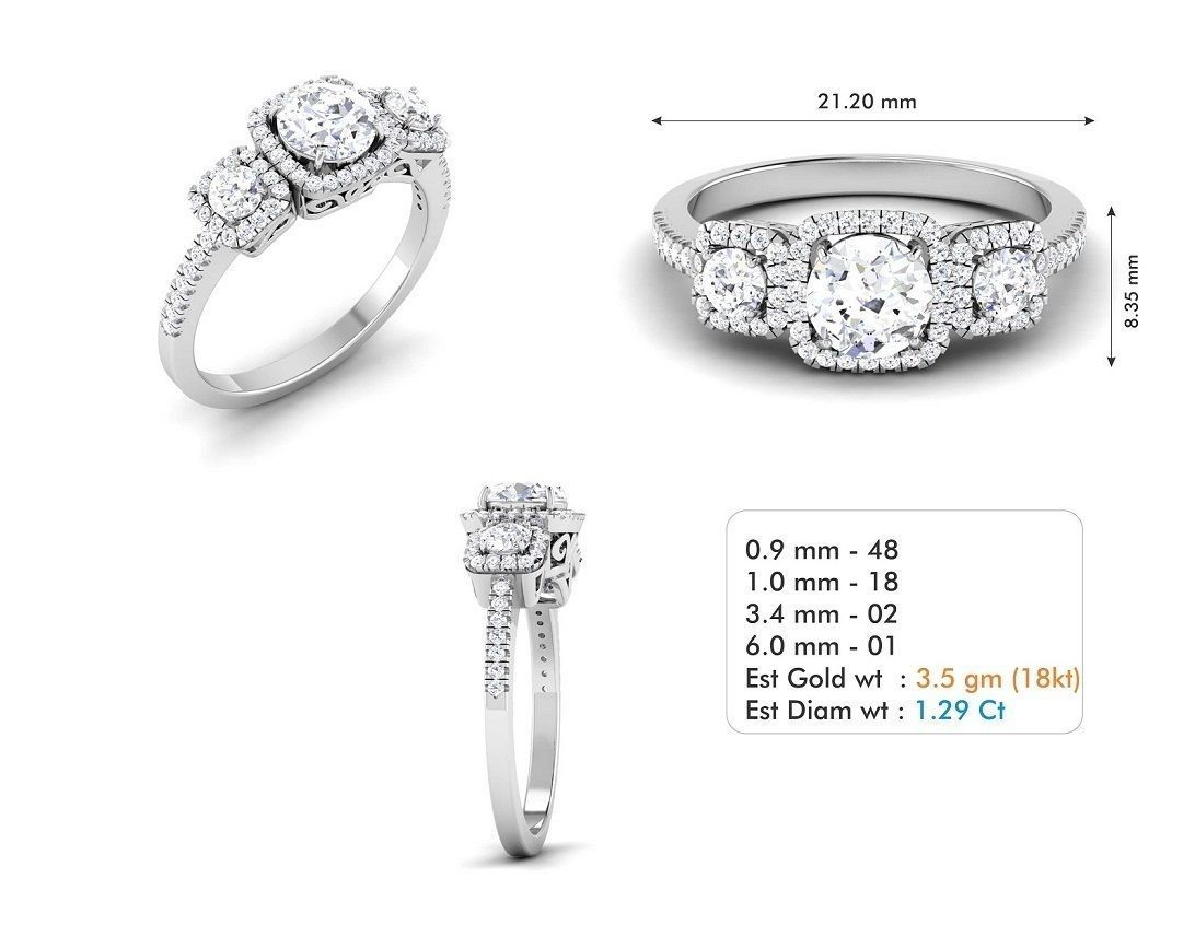 BULK-3DM-With Gems-RING 309 Files 3D print model_121