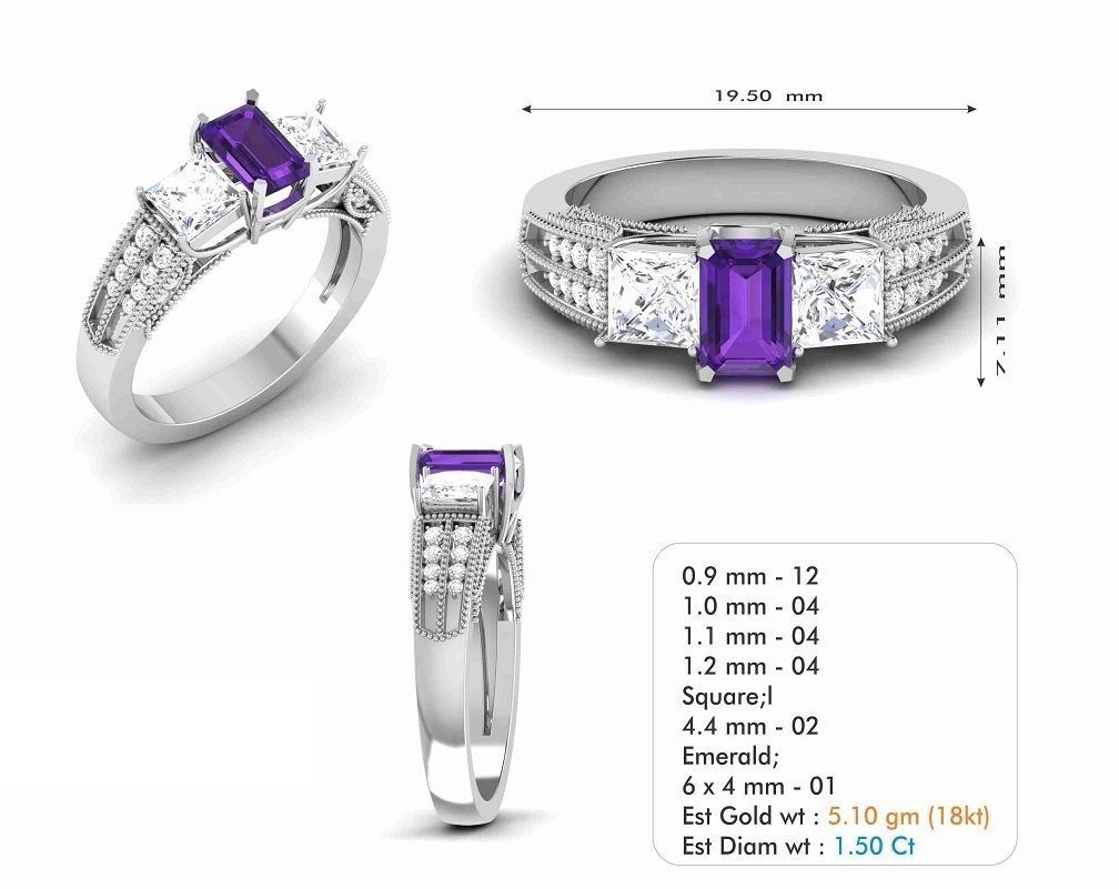 BULK-3DM-With Gems-RING 309 Files 3D print model_264
