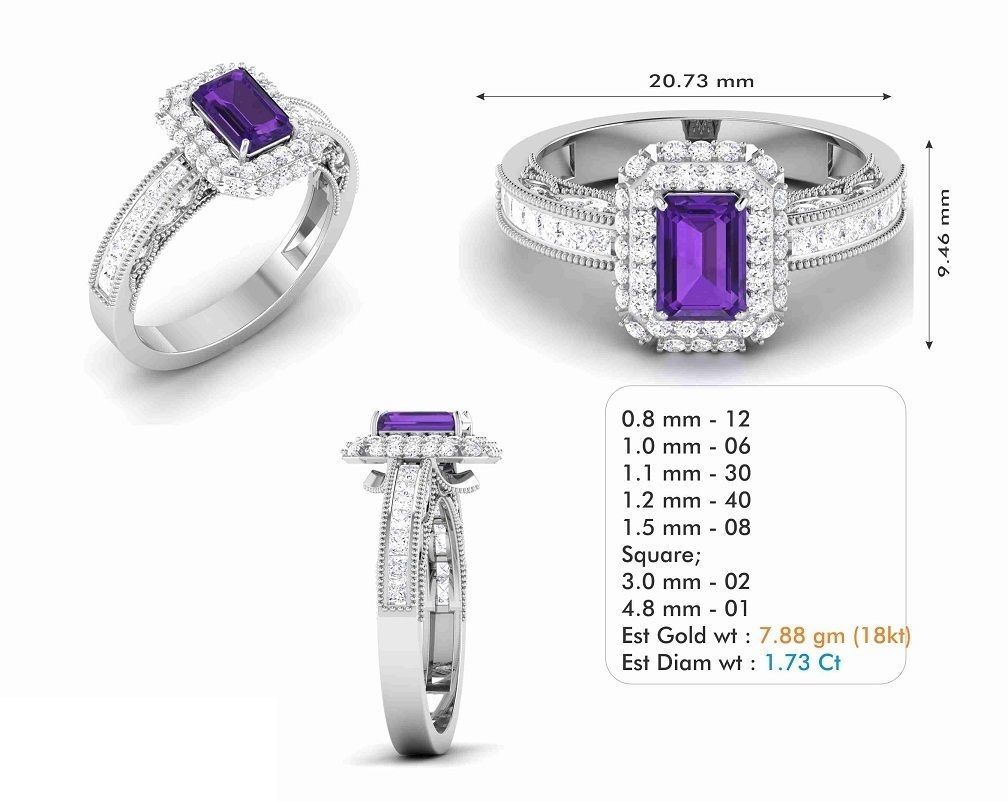 BULK-3DM-With Gems-RING 309 Files 3D print model_183