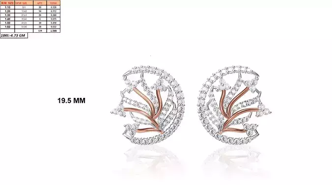 Semicircle Eartops With Diamonds