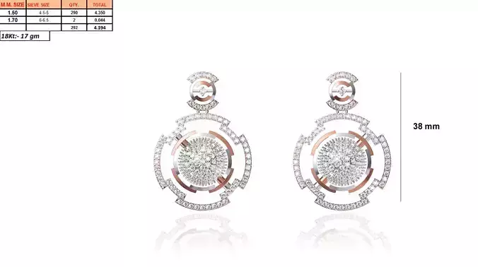 Round Shaped Drop Earrings With Diamonds 8