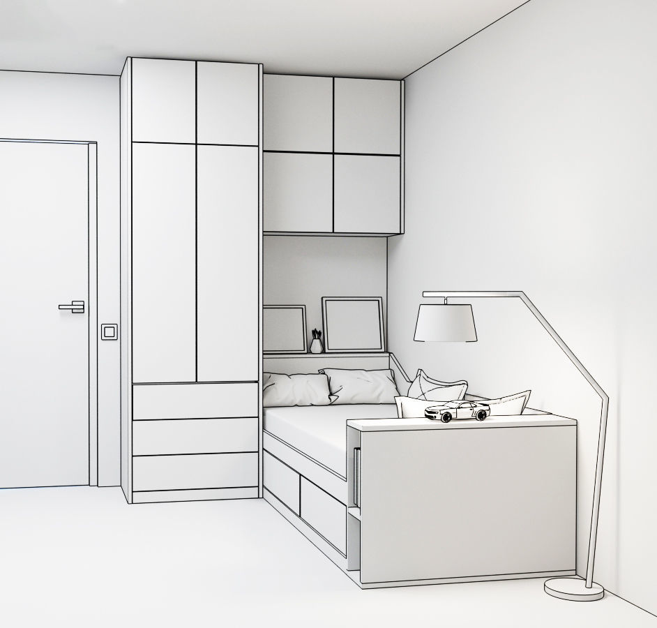 KIDS ROOM  BLUE 3D model_2