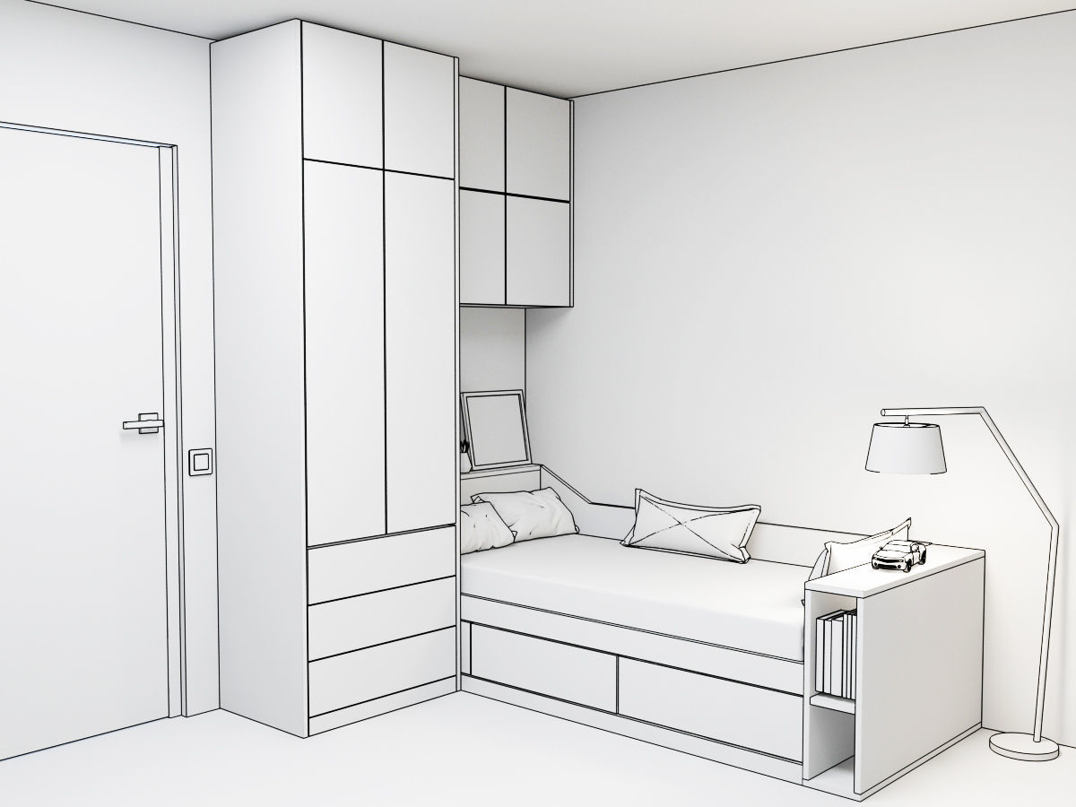 KIDS ROOM  BLUE 3D model_3