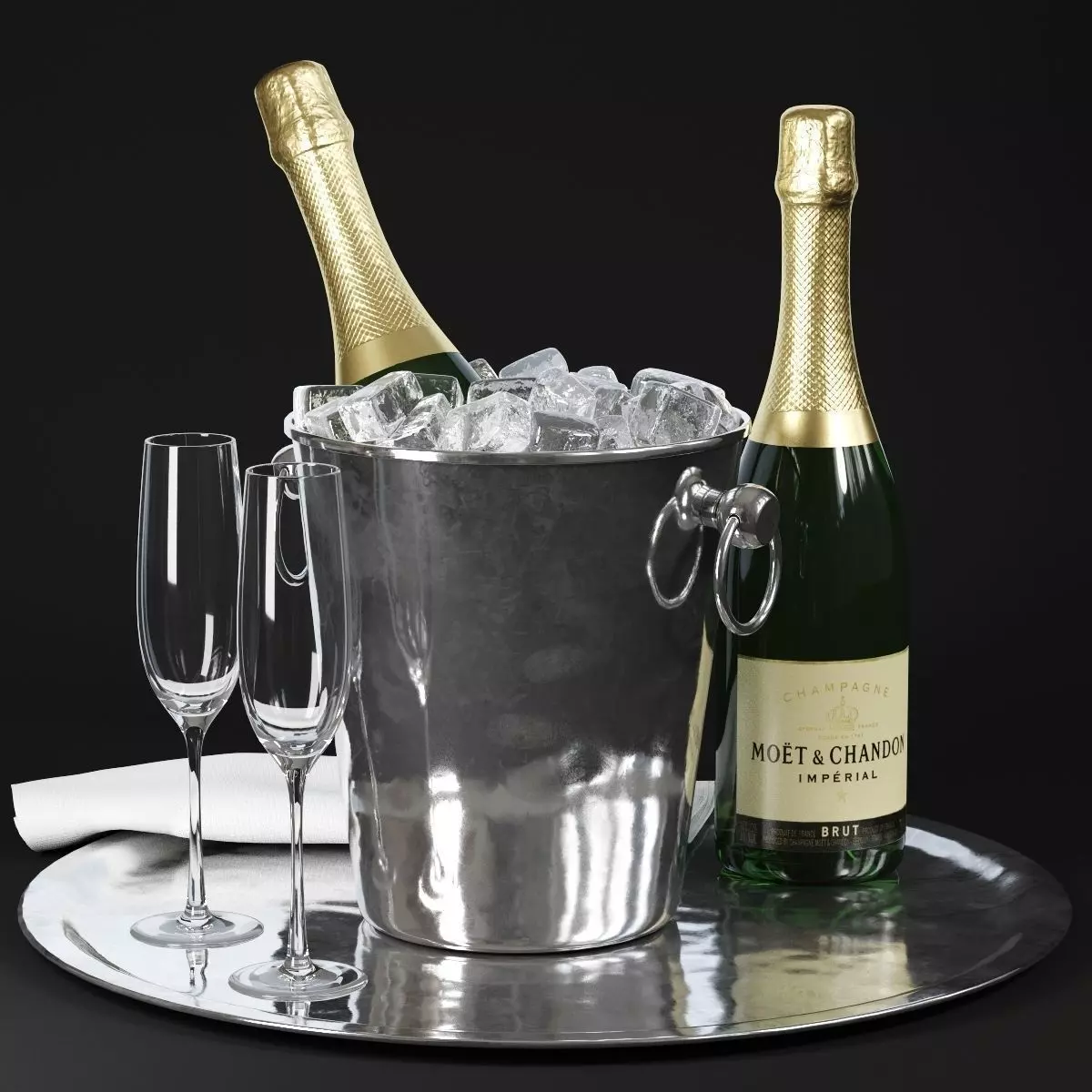 Champagne in Bucket 3D model_0