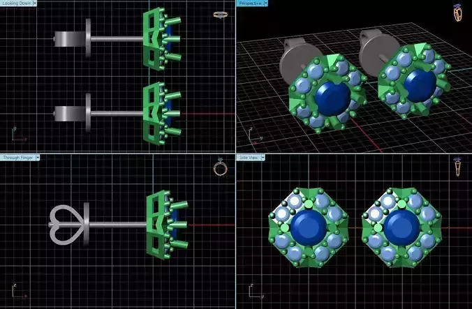 Ear Stud With Diamonds