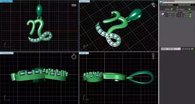 Spiral Pendant With Diamonds 1