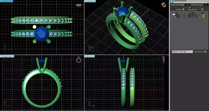 Couple Rings With Diamonds 3D print model