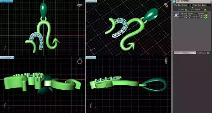 Spiral Pendant With Diamonds 2